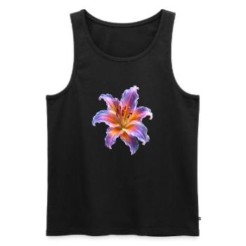 Leuchtende Lilie Abstraktes Florales Kunst  Motiv - Männer Premium Bio Tank Top - Schwarz - Vorne - AI Model Male 178 light (178cm)