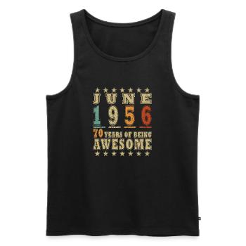 June 1956 Vintage Retro Birthday Gift - Men's Premium Organic Tank Top - black - Front - Michal (187cm)