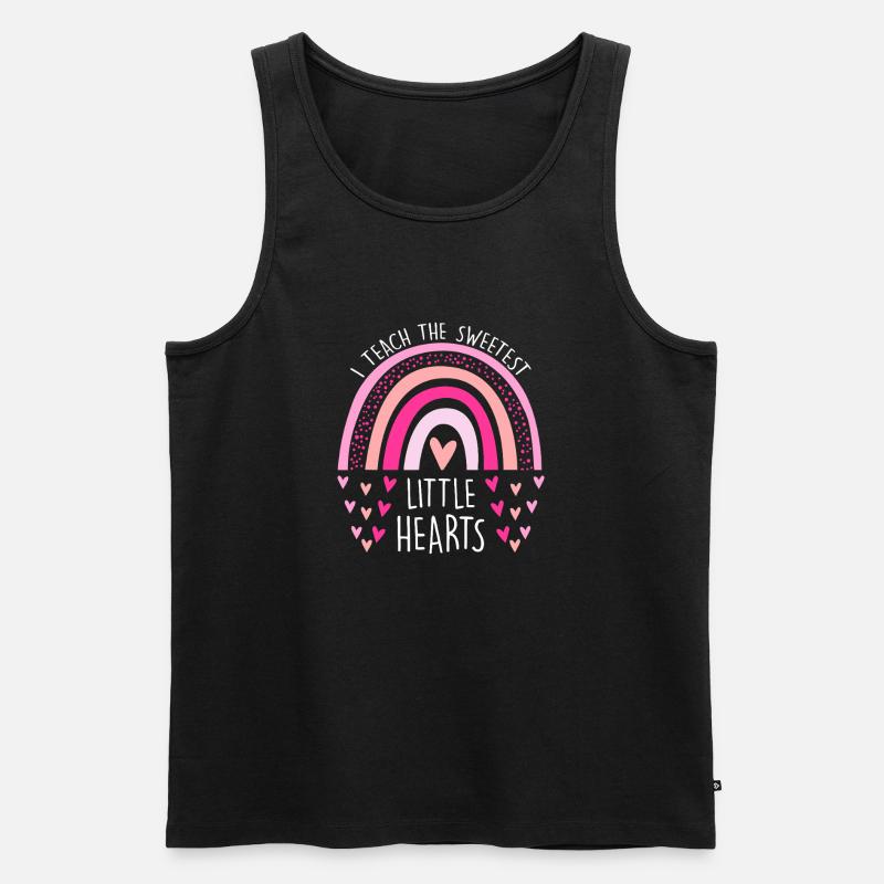 Little Hearts Regenbogen-Arc - Männer Premium Bio Tank Top - Schwarz