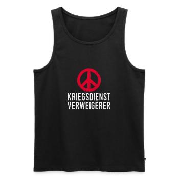 Kriegsdienst Verweigerer Peace Symbol - Männer Premium Bio Tank Top - Schwarz - Vorne - Michal (187cm)