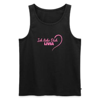 Livia als Herz - Männer Premium Bio Tank Top - Schwarz - Vorne - Michal (187cm)