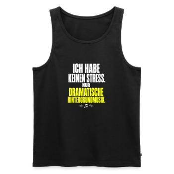 Dramatische Hintergrundmusik Meme - Männer Premium Bio Tank Top - Schwarz - Vorne - AI Model Male 178 light (178cm)