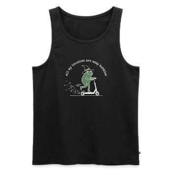 All My Troubles Are Soap Bubbles - Männer Premium Bio Tank Top - Schwarz - Vorne - Michal (187cm)
