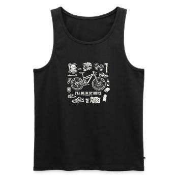 I'll Be In My Office – MTB Rider Statement - Männer Premium Bio Tank Top - Schwarz - Vorne - Michal (187cm)