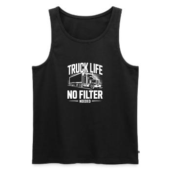 No Road No Problems Truck Fahrer Berufskraftfahrer - Männer Premium Bio Tank Top - Schwarz - Vorne - Michal (187cm)