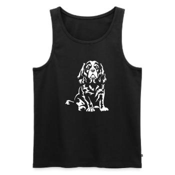 Cavalier King Charles Spaniel « Édition noire » - Débardeur bio Premium Homme - noir - Devant - Michal (187cm)