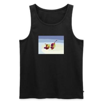 Abstract pears on the beach - Men's Premium Organic Tank Top - black - Front - Michal (187cm)