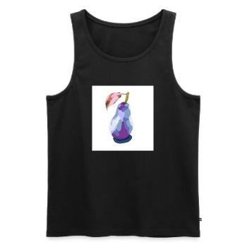 Pear in Pastels Abstract - Men's Premium Organic Tank Top - black - Front - AI Model Male 178 light (178cm)