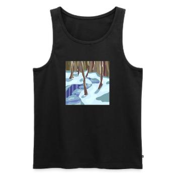 Winter Forest in Cold Shades - Men's Premium Organic Tank Top - black - Front - AI Model Male 178 light (178cm)
