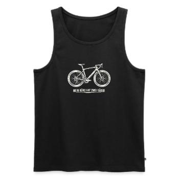 Rennrad Spruch – Mein Büro hat zwei Räder - Männer Premium Bio Tank Top - Schwarz - Vorne - Michal (187cm)