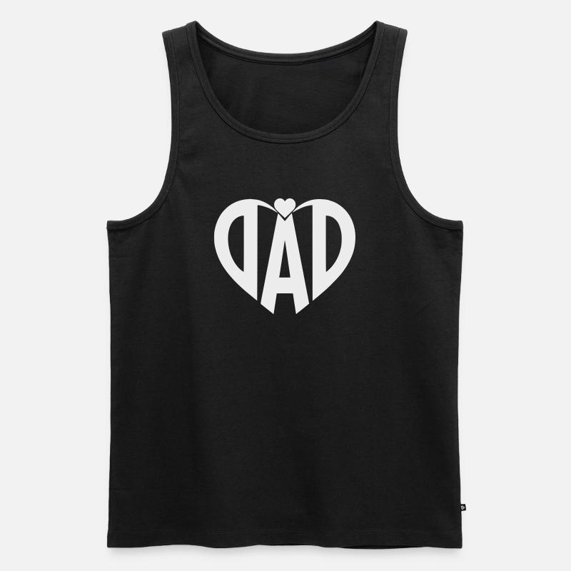 Herz-Dad Typo Silhouette - Männer Premium Bio Tank Top - Schwarz
