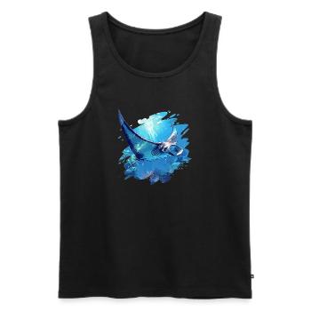Rochen Mantarochen - Männer Premium Bio Tank Top - Schwarz - Vorne - AI Model Male 178 light (178cm)