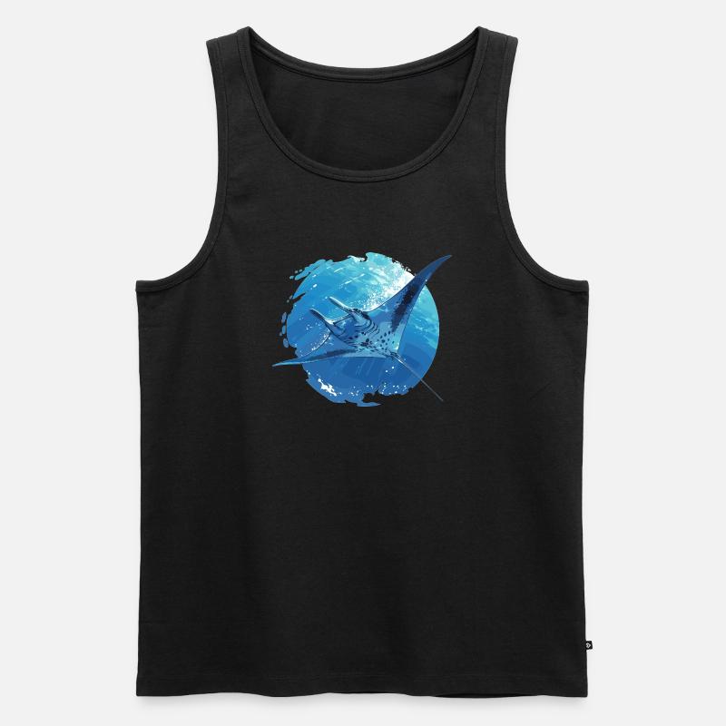 Rochen Mantarochen - Männer Premium Bio Tank Top - Schwarz