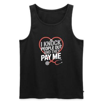 Anesthesiologist Knock People Out Anesthesia - Männer Premium Bio Tank Top - Schwarz - Vorne - AI Model Male 178 light (178cm)