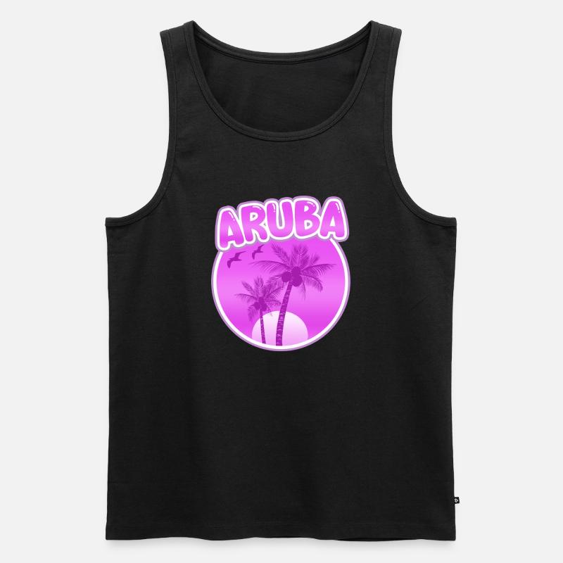 Aruba als Strand - Männer Premium Bio Tank Top - Schwarz