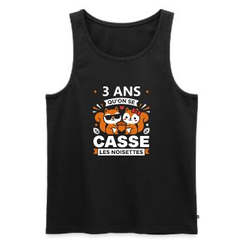 3 Ans Casse les Noisettes - Débardeur bio Premium Homme - noir - Devant - Michal (187cm)