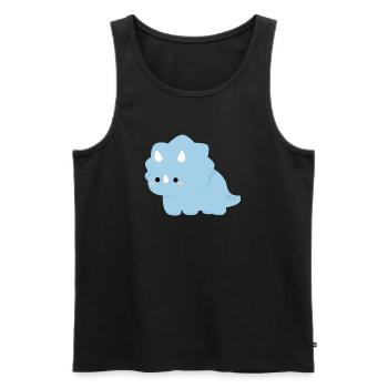 Pastel Blue Dino Triceratops Charm - Men's Premium Organic Tank Top - black - Front - AI Model Male 178 light (178cm)