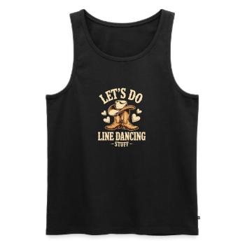 Line Dance Line Dancing Line Dancer Geschenk - Männer Premium Bio Tank Top - Schwarz - Vorne - Michal (187cm)