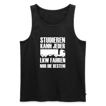 Studieren kann jeder LKW fahren nur die besten  - Männer Premium Bio Tank Top - Schwarz - Vorne - Michal (187cm)