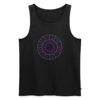 Wheel of the 12 signs of the zodiac - Men's Premium Organic Tank Top - black - Front - AI Model Male 178 light (178cm)