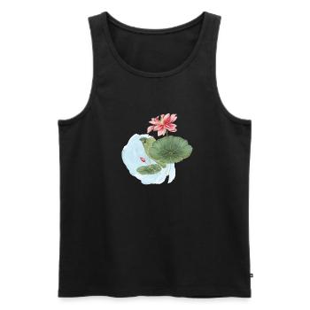 Wasserlilie Aquarell Blütenzauber - Männer Premium Bio Tank Top - Schwarz - Vorne - AI Model Male 178 light (178cm)