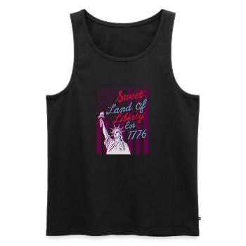 Sweet Land Liberty 1776 Patriotic USA - Débardeur bio Premium Homme - noir - Devant - Michal (187cm)