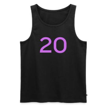 20 - Men's Premium Organic Tank Top - black - Front - AI Model Male 178 light (178cm)
