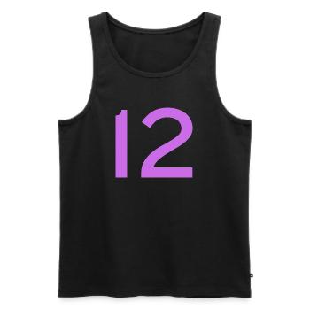 12 - Men's Premium Organic Tank Top - black - Front - AI Model Male 178 light (178cm)