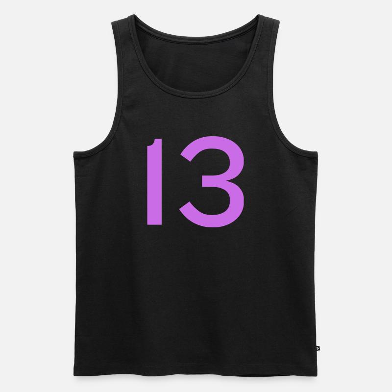 13 - Männer Premium Bio Tank Top - Schwarz