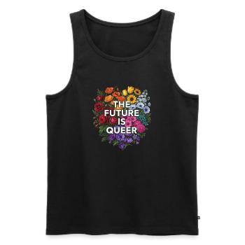 Mois de la fierté LGBTQ - L’avenir est queer - Débardeur bio Premium Homme - noir - Devant - Michal (187cm)