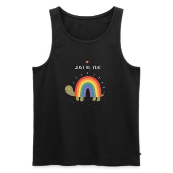 Mois de la fierté LGBTQ - Sois juste toi-même - Débardeur bio Premium Homme - noir - Devant - Michal (187cm)