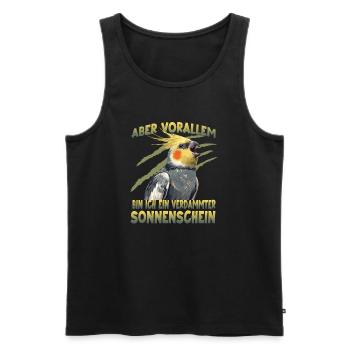 Nymphensittich Vogelhalter exotischer Papagei - Männer Premium Bio Tank Top - Schwarz - Vorne - Michal (187cm)