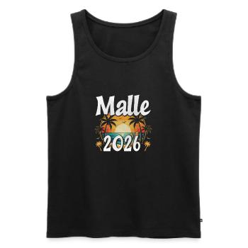 Malle 2026 - Débardeur bio Premium Homme - noir - Devant - AI Model Male 178 light (178cm)