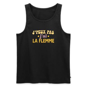 J'peux pas j'ai la flemme - Débardeur bio Premium Homme - noir - Devant - Michal (187cm)
