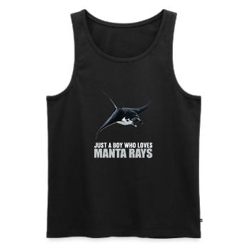 Rays Manta Rays - Men's Premium Organic Tank Top - black - Front - Michal (187cm)