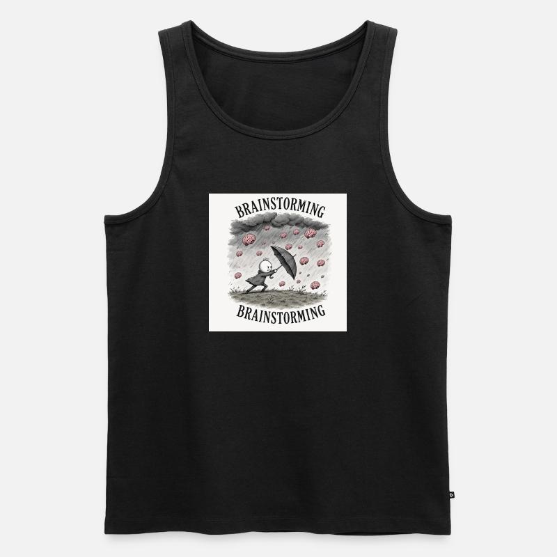 Brainstorming - Männer Premium Bio Tank Top - Schwarz