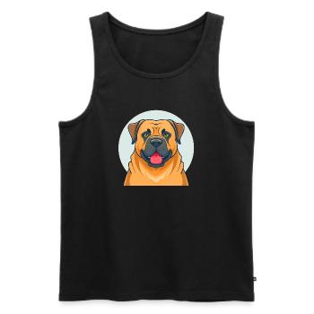 Bullmastiff (portrait/bande dessinée) - Débardeur bio Premium Homme - noir - Devant - AI Model Male 178 light (178cm)