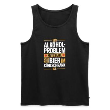 Bier Spruch Alkohol Problem Männerabend JGA Herren - Männer Premium Bio Tank Top - Schwarz - Vorne - AI Model Male 178 light (178cm)