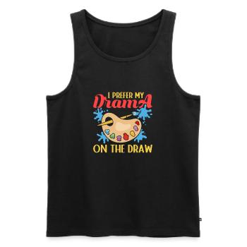 Artist Painter Graphic Prefer Drama On The Draw - Men's Premium Organic Tank Top - black - Front - Michal (187cm)