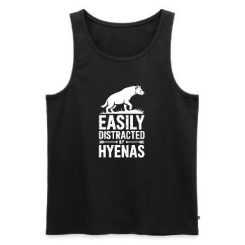 Paroles de la hyène Cadeau drôle de hyène - Débardeur bio Premium Homme - noir - Devant - AI Model Male 178 light (178cm)