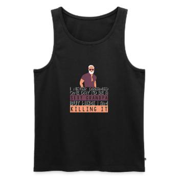 Sexy Grandpa Lustiger Opa Spruch Großvater - Männer Premium Bio Tank Top - Schwarz - Vorne - AI Model Male 178 light (178cm)