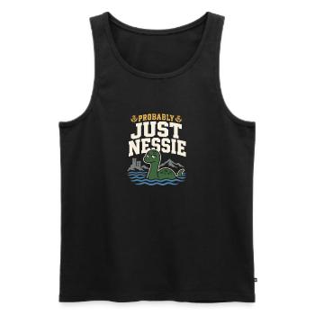 Loch Ness Monster Nessie Loch Ness Cryptid - Men's Premium Organic Tank Top - black - Front - AI Model Male 178 light (178cm)