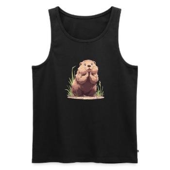 Marmottes Marmotte - Débardeur bio Premium Homme - noir - Devant - Michal (187cm)