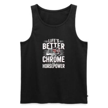 Professional Truck Driver Driver Diesel Trucker - Men's Premium Organic Tank Top - black - Front - AI Model Male 178 light (178cm)