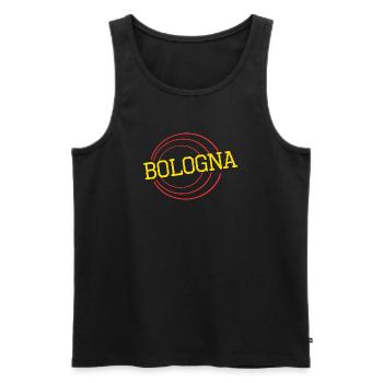 Bologna  - Männer Premium Bio Tank Top - Schwarz - Vorne - Michal (187cm)