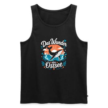 Wunder der Ostsee – Wal & Sonne - Männer Premium Bio Tank Top - Schwarz - Vorne - Michal (187cm)