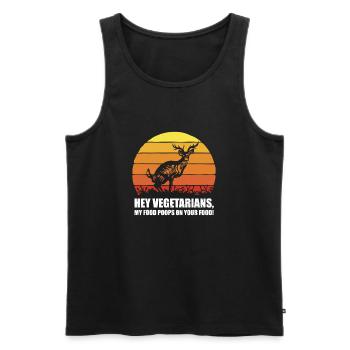 Sunset Deer Silhouette Retro - Men's Premium Organic Tank Top - black - Front - Michal (187cm)