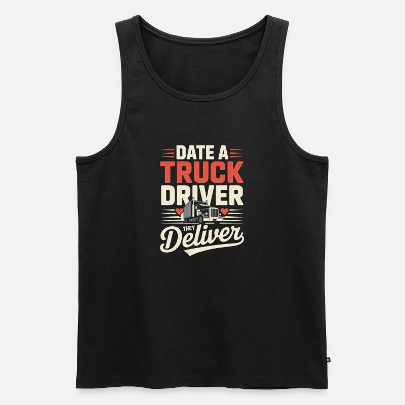 Date Lastwagenfahrer Ehefrau Trucker Spruch - Männer Premium Bio Tank Top - Schwarz