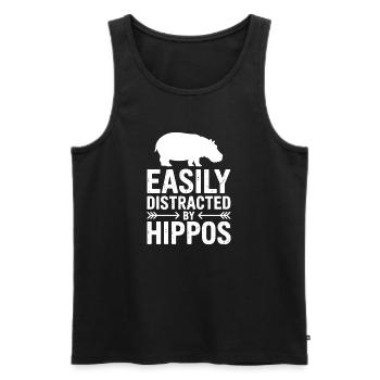 Hippopotamus Sayings Hippopotamus Joke Hippopotamus Gift - Men's Premium Organic Tank Top - black - Front - AI Model Male 178 light (178cm)