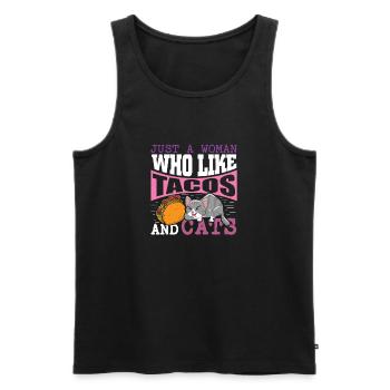 Taco Cat Domestic Cat Kitty Cat Owner - Men's Premium Organic Tank Top - black - Front - AI Model Male 178 light (178cm)